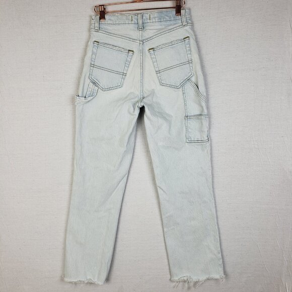 Abercrombie & Fitch 90s Straight Ultra High Rise Carpenter Jean Light Wash 26R - Picture 8 of 14
